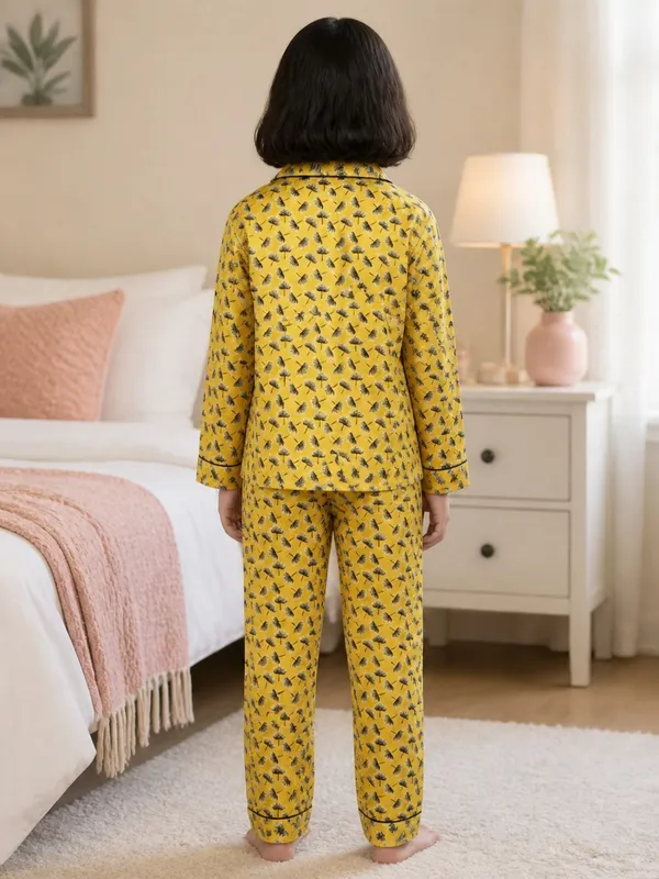 SHOPMOZO|100%_Pure_Cotton|Full_Sleeves_Shirt_&_Pajama|Night_Suit|Sleep_Wear|Top_&_Bottom_Night_Dress_Set_for_Girls(SM-001122)