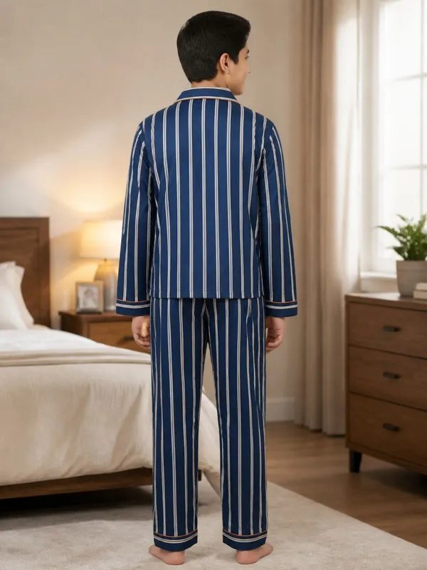 SHOPMOZO|100%_Pure_Cotton|Full_Sleeves_Shirt_&_Pajama|Night_Suit|Sleep_Wear|Top_&_Bottom_Night_Dress_Set_for_Boys(SM-001127)
