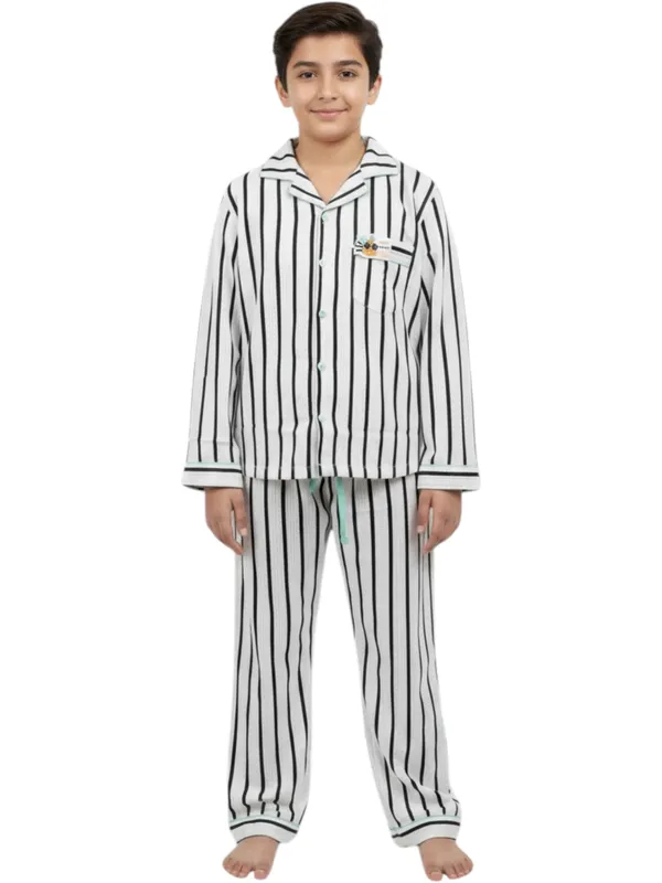 SHOPMOZO|100%_Pure_Cotton|Full_Sleeves_Shirt_&_Pajama|Night_Suit|Sleep_Wear|Top_&_Bottom_Night_Dress_Set_for_Boys(SM-001128)