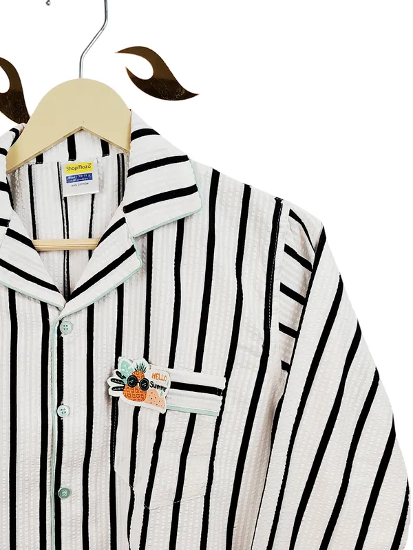 SHOPMOZO|100%_Pure_Cotton|Full_Sleeves_Shirt_&_Pajama|Night_Suit|Sleep_Wear|Top_&_Bottom_Night_Dress_Set_for_Boys(SM-001128)
