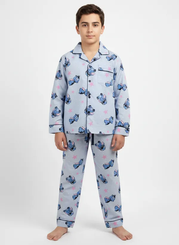 SHOPMOZO|100%_Pure_Cotton|Full_Sleeves_Shirt_&_Pajama|Night_Suit|Sleep_Wear|Top_&_Bottom_Night_Dress_Set_for_Boys(SM-001129)