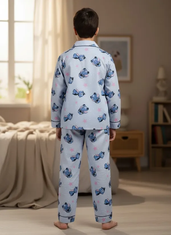 SHOPMOZO|100%_Pure_Cotton|Full_Sleeves_Shirt_&_Pajama|Night_Suit|Sleep_Wear|Top_&_Bottom_Night_Dress_Set_for_Boys(SM-001129)
