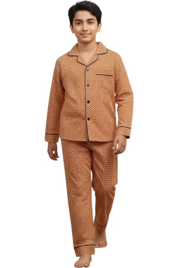Rust_Orange_Cotton_Full_Sleeve_Night_Suit_Set_For_Boys