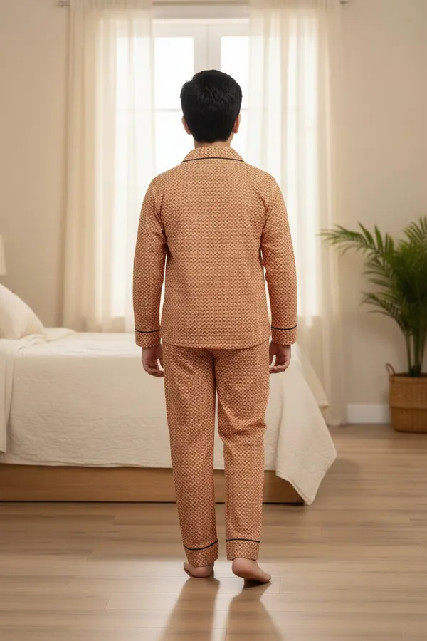 Rust_Orange_Cotton_Full_Sleeve_Night_Suit_Set_For_Boys