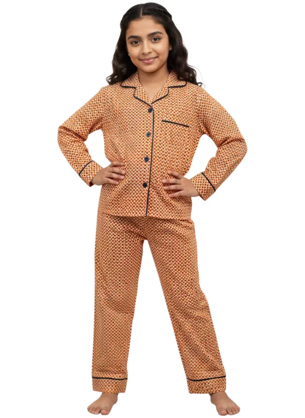 Rust_Orange_Cotton_Full_Sleeve_Night_Suit_Set_For_Girls