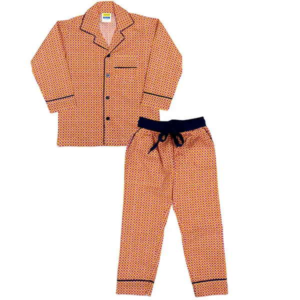 Rust_Orange_Cotton_Full_Sleeve_Night_Suit_Set_For_Girls