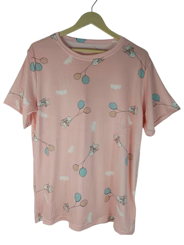 Pink_Cotton_Short_Sleeve_Top_And_Full_Pajama_Night_Suit_For_Women