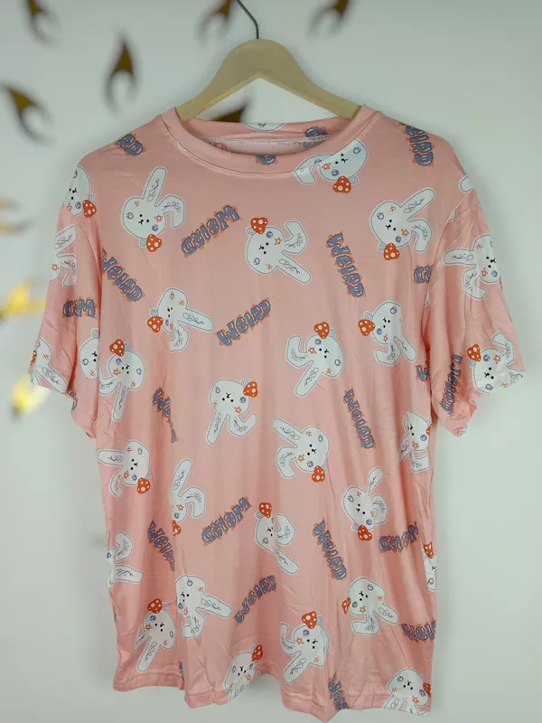 Pink_Cotton_Short_Sleeve_Top_And_Full_Pajama_Night_Suit_For_Women