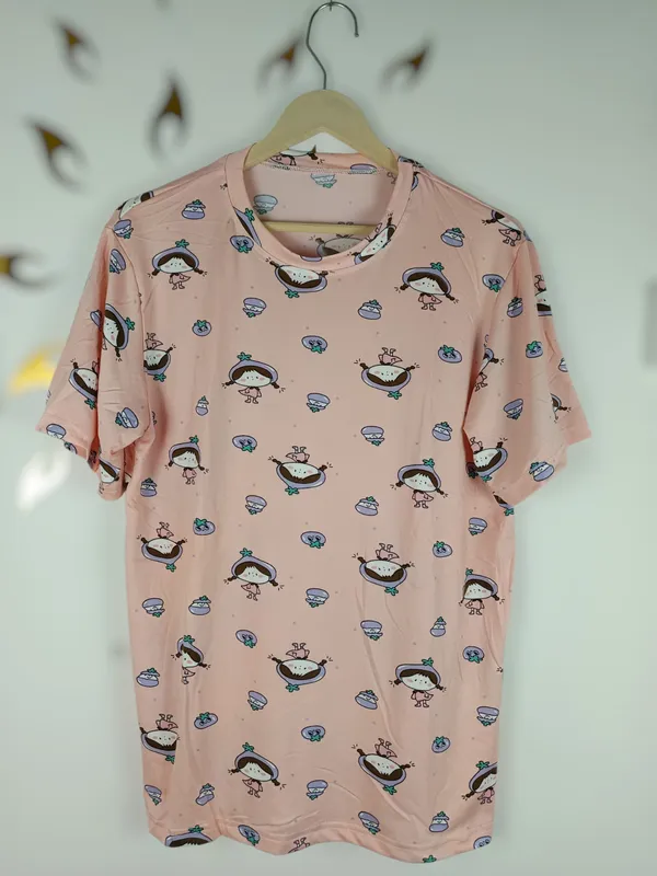 Pink_Cotton_Short_Sleeve_Top_And_Full_Pajama_Night_Suit_For_Women