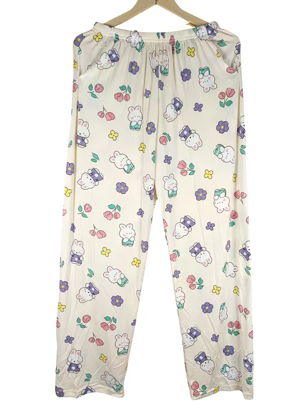 White_Cotton_Short_Sleeve_Night_Suit_Set_For_Women