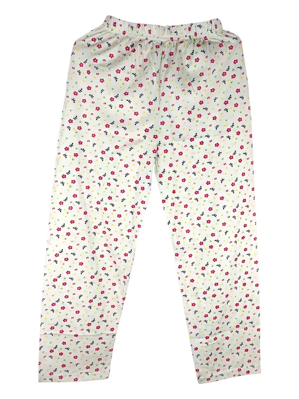 White_Cotton_Short_Sleeve_Top_And_Full_Pajama_Night_Suit_For_Women