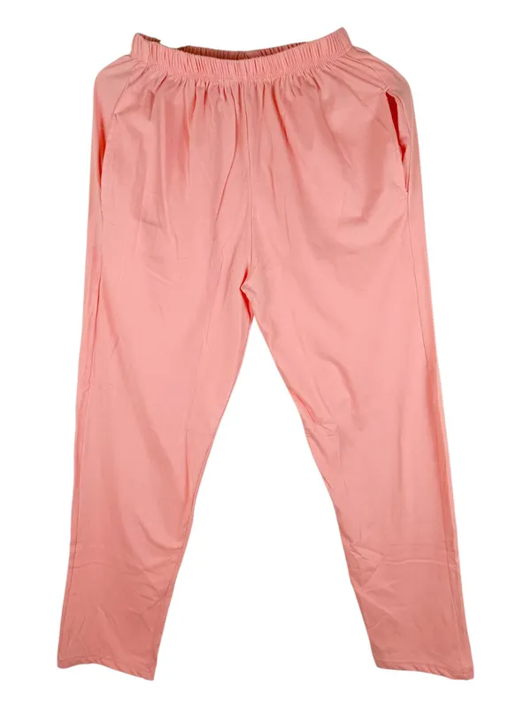 Pink_Cotton_Knit_Short_Sleeve_Long_Top_And_Pajama_Night_Suit_For_Women