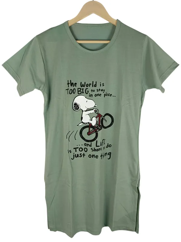 Light_Green_Cotton_Knit_Short_Sleeve_Long_Top_And_Pajama_Night_Suit_For_Women