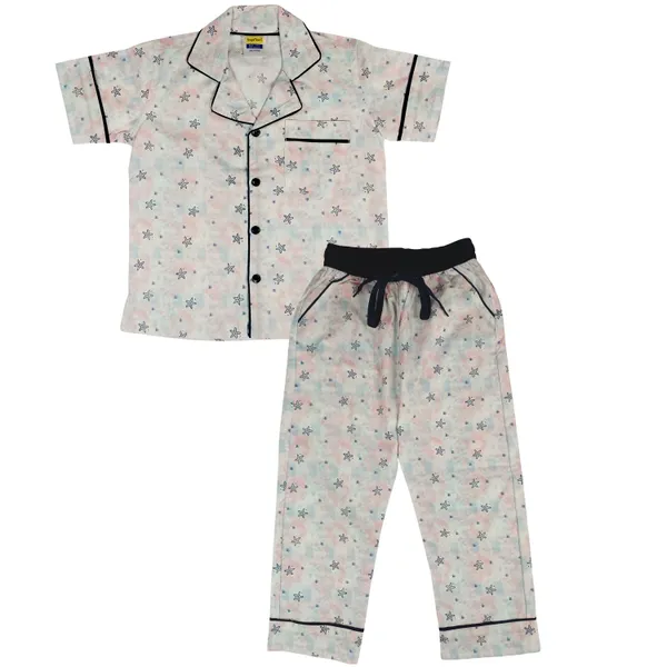 White_Cotton_Short_Sleeve_Night_Suit_Set_For_Girls