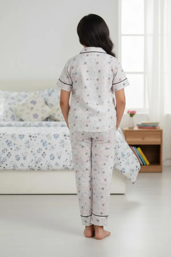 White_Cotton_Short_Sleeve_Night_Suit_Set_For_Girls