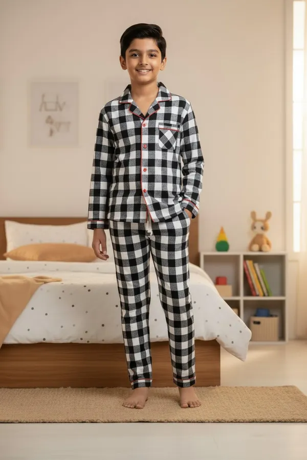 Black_White_Cotton_Full_Sleeve_Shirt_And_Pajama_Night_Suit_For_Boys