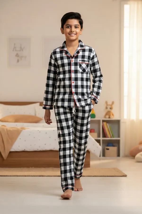 Black_White_Cotton_Full_Sleeve_Shirt_And_Pajama_Night_Suit_For_Boys