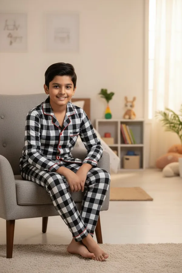 Black_White_Cotton_Full_Sleeve_Shirt_And_Pajama_Night_Suit_For_Boys