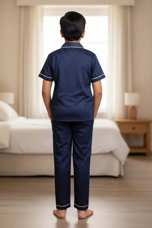 Navy_Blue_Cotton_Short_Sleeve_Night_Suit_Set_For_Boys