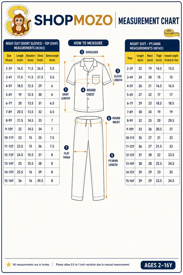 Navy_Blue_Cotton_Short_Sleeve_Night_Suit_Set_For_Girls