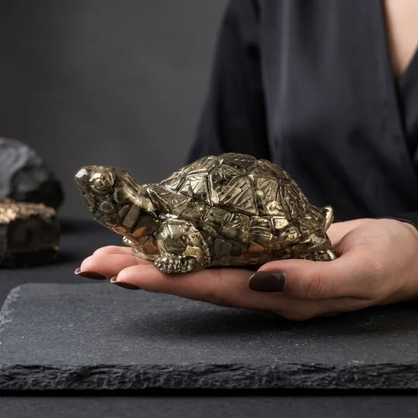 Silver_Pyrite_Stone_Tortoise_Figurine