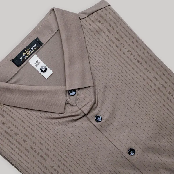 Beige_Ribbed_Regular_Fit_Polo_T-Shirt_For_Men