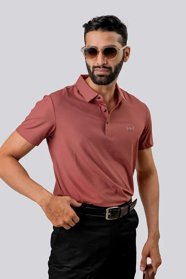 Rust_Pink_Textured_Relaxed_Fit_Polo_T-Shirt_For_Men
