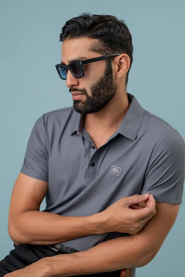 Grey_Textured_Tonal_Stripe_Regular_Fit_Polo_T-Shirt_For_Men