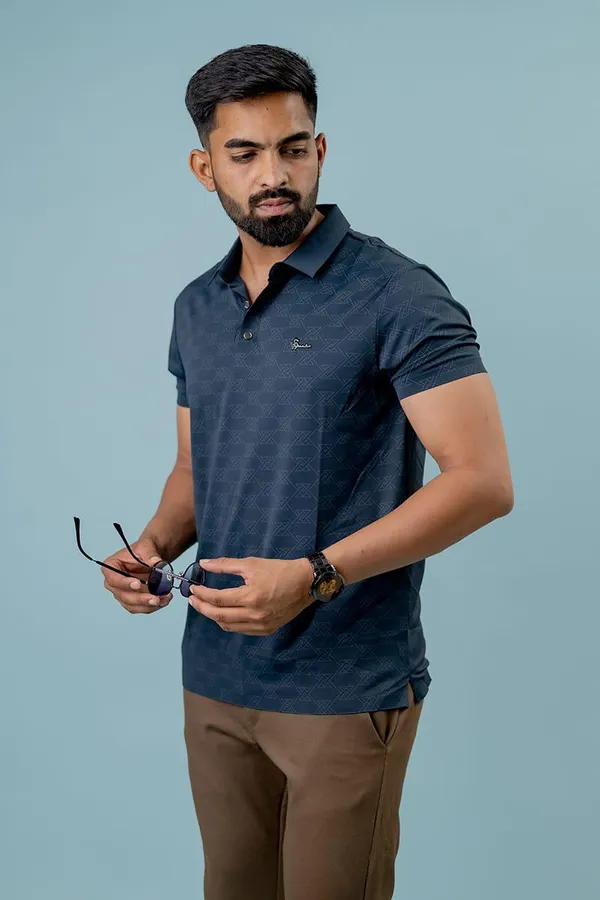 Navy_Blue_Geometric_Textured_Regular_Fit_Polo_T-Shirt_For_Men