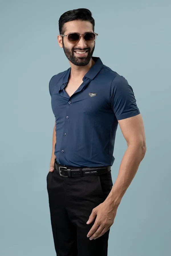 Blue_Polyester_Regular_Fit_Short_Sleeve_Formal_Shirt_For_Men