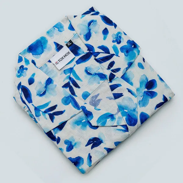 White_And_Blue_Watercolor_Floral_Print_Relaxed_Fit_Half_Sleeve_Shirt_For_Men