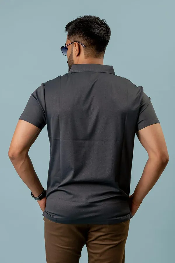 Grey_Spandex_Regular_Fit_Polo_T-Shirt_For_Men