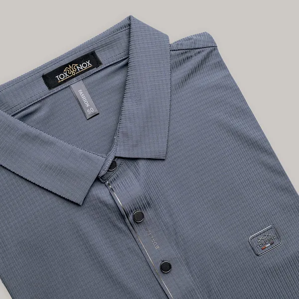 Grey_Textured_Tonal_Stripe_Regular_Fit_Polo_T-Shirt_For_Men