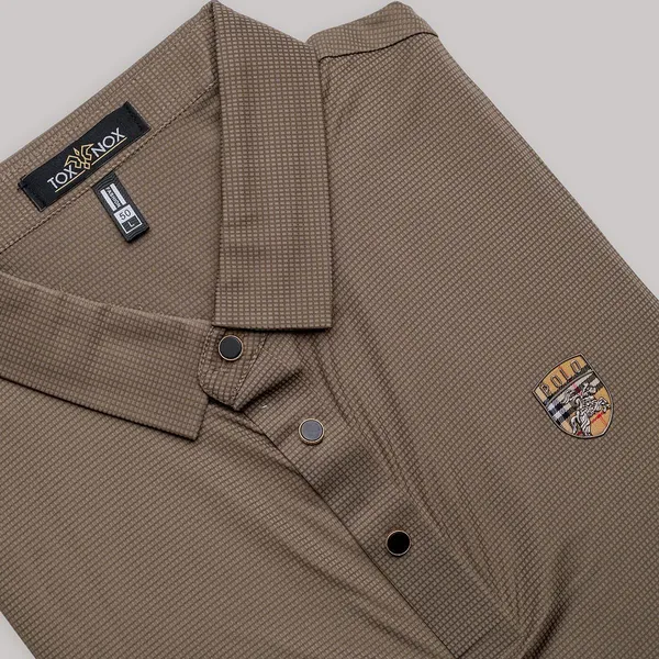 Taupe_Brown_Textured_Relaxed_Fit_Polo_T-Shirt_For_Men