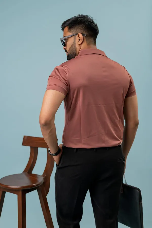 Pink_Textured_Half_Sleeve_Formal_Shirt_For_Men