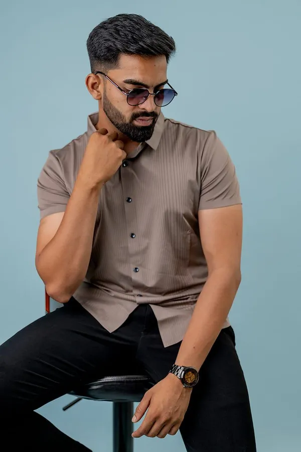 Beige_Ribbed_Regular_Fit_Polo_T-Shirt_For_Men