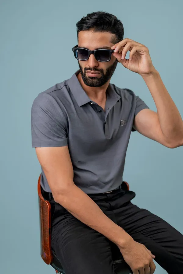 Grey_Textured_Tonal_Stripe_Regular_Fit_Polo_T-Shirt_For_Men