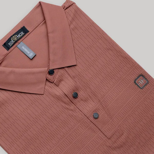 Rust_Pink_Textured_Regular_Fit_Polo_T-Shirt_For_Men