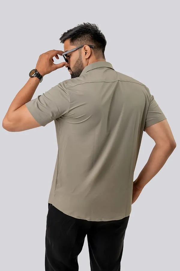 Olive_Green_Cotton_Regular_Fit_Half_Sleeve_Shirt_For_Men