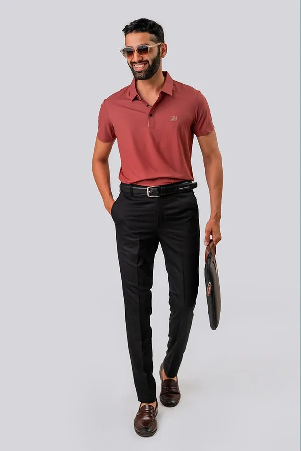 Rust_Pink_Textured_Relaxed_Fit_Polo_T-Shirt_For_Men