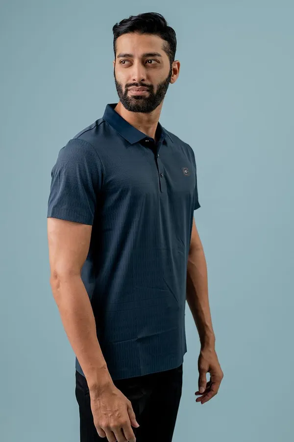 Navy_Blue_Textured_Regular_Fit_Polo_T-Shirt_For_Men