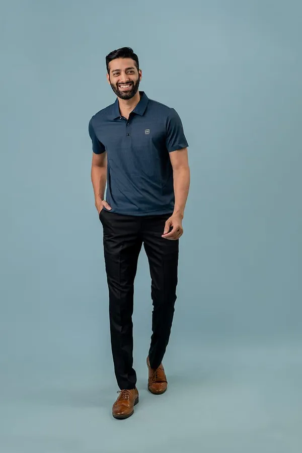 Navy_Blue_Textured_Regular_Fit_Polo_T-Shirt_For_Men