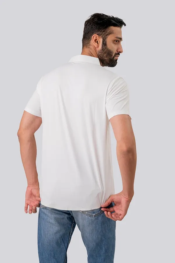 White_Regular_Fit_Half_Sleeve_Casual_Shirt_For_Men