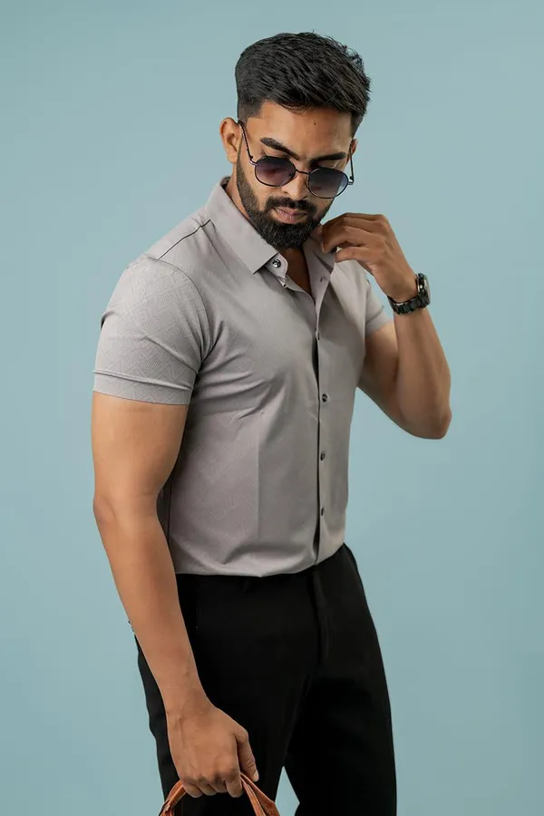 Grey_Half_Sleeve_Formal_Shirt_For_Men