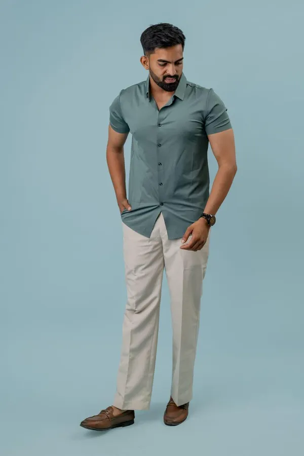 Sage_Green_Regular_Fit_Short_Sleeve_Formal_Shirt_For_Men