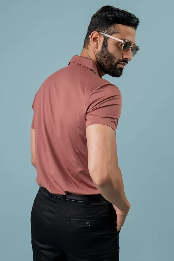 Rust_Slim_Fit_Half_Sleeve_Shirt_For_Men