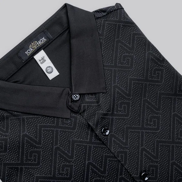 Black_Textured_Regular_Fit_Half_Sleeve_Shirt_For_Men