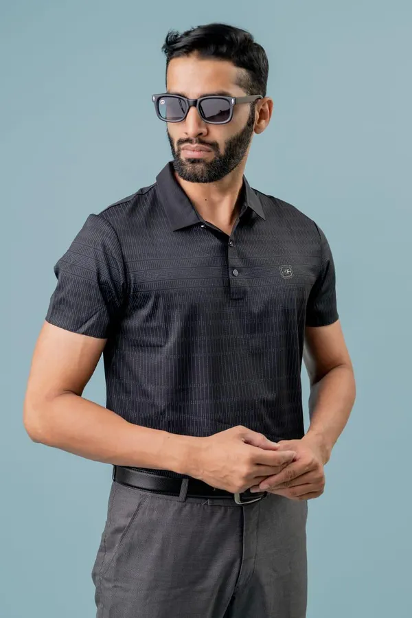 Black_Textured_Stripe_Regular_Fit_Polo_T-Shirt_For_Men
