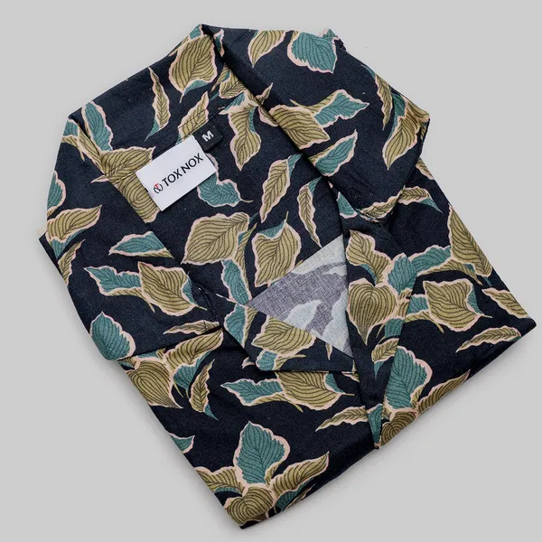 Black_Leaf_Print_Regular_Fit_Half_Sleeve_Shirt_For_Men