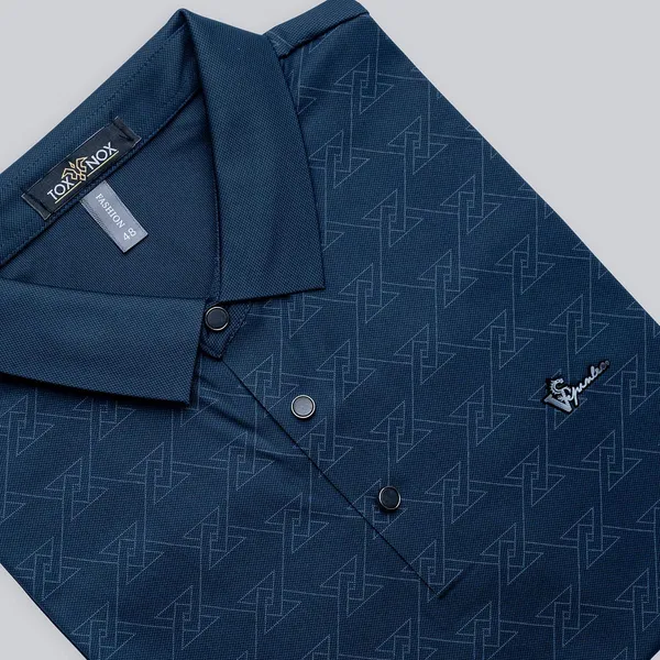 Navy_Blue_Geometric_Textured_Regular_Fit_Polo_T-Shirt_For_Men